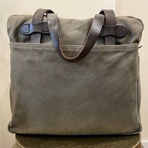 Filson Rugged Twill Tote Bag With Zipper, Otter Green
